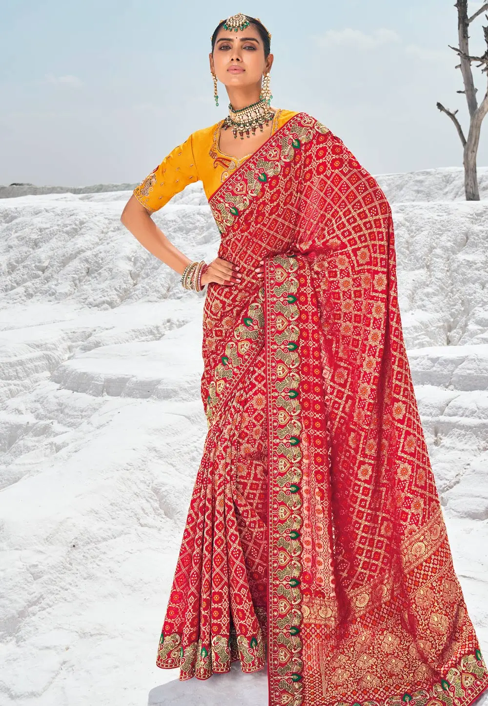 Red Georgette Saree With Blouse 297567