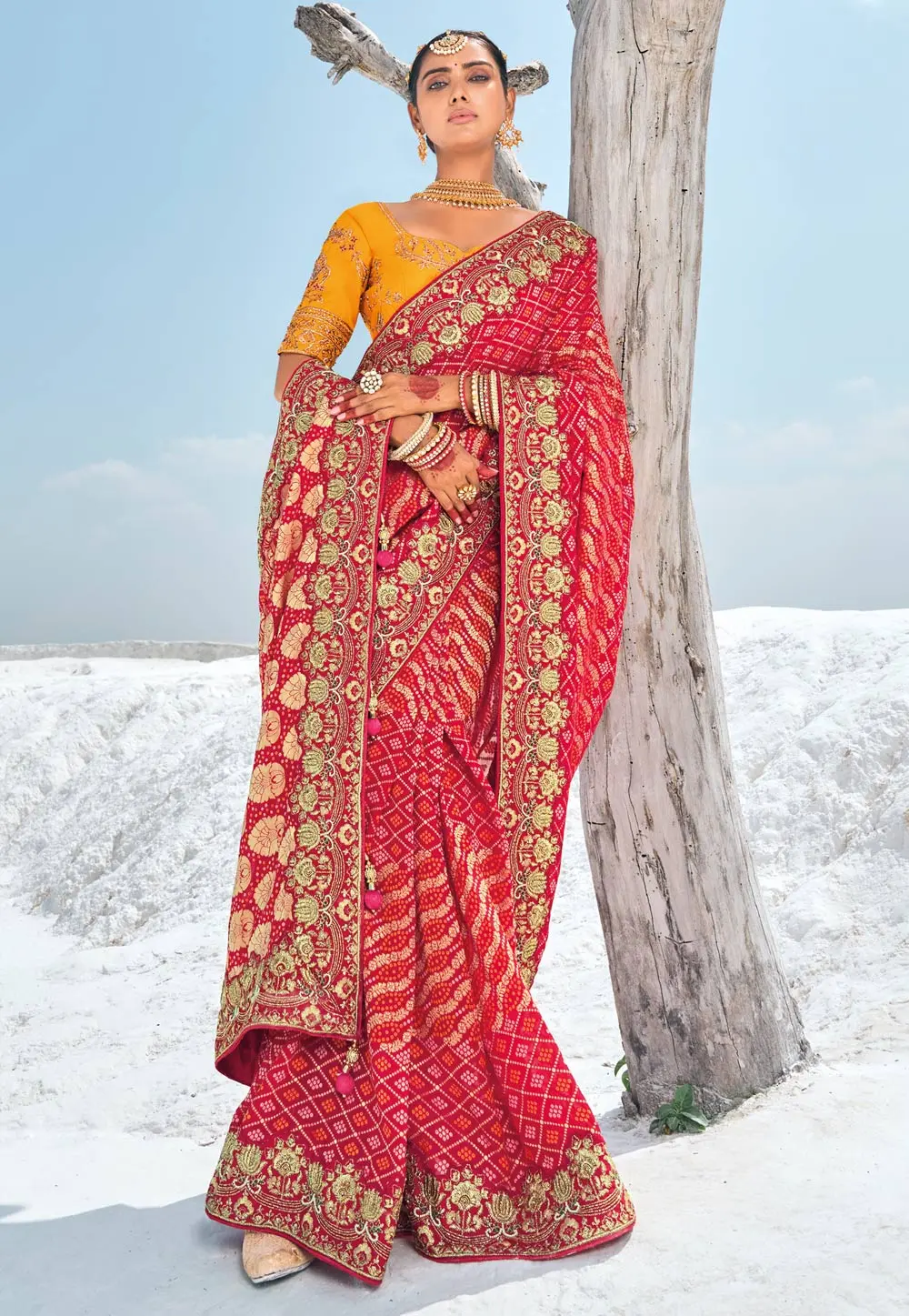 Red Georgette Saree With Blouse 297572