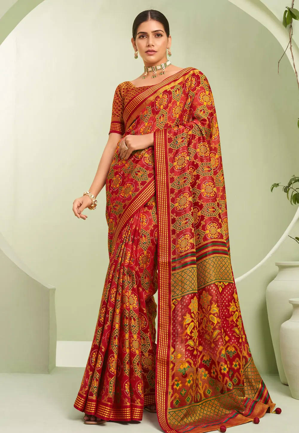 Red Georgette Saree With Blouse 302834