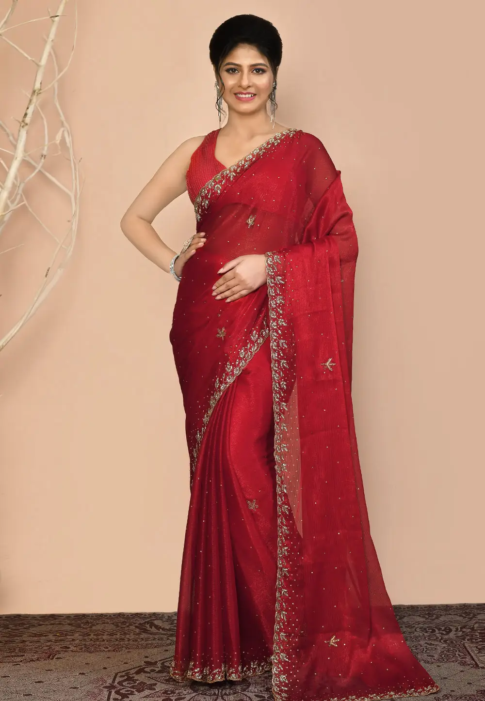 Red Georgette Saree With Blouse 295973