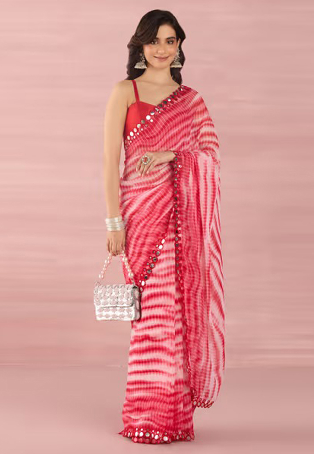 Red Georgette Saree With Blouse 286450