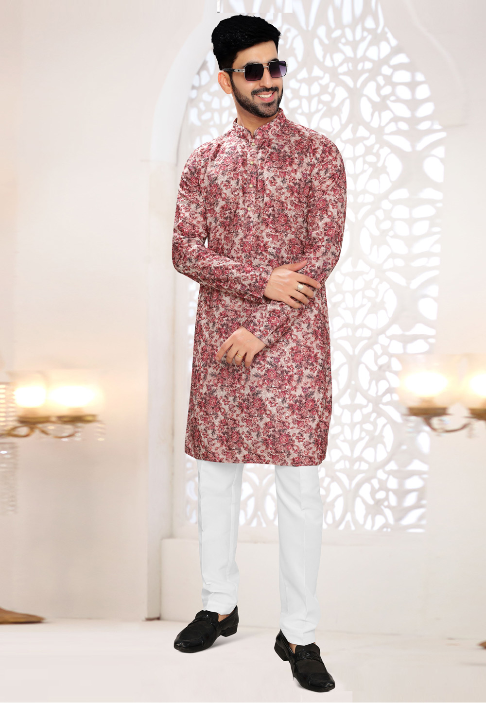 Red Rayon Kurta Pajama 304938