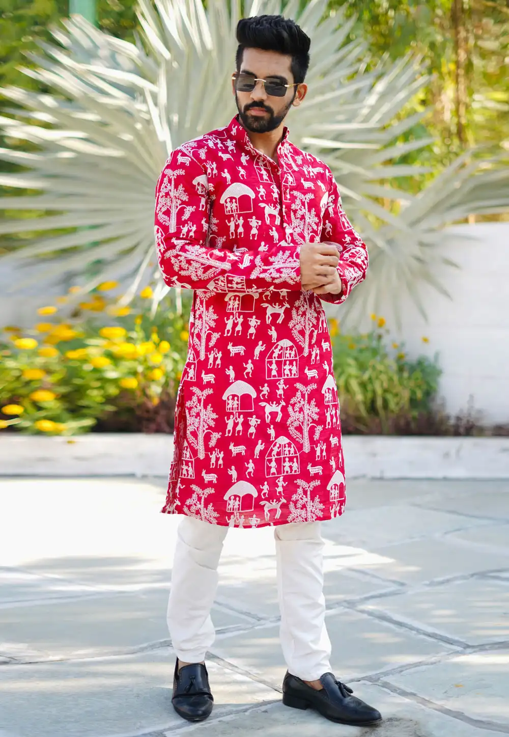 Red Silk Kurta Pajama 293302