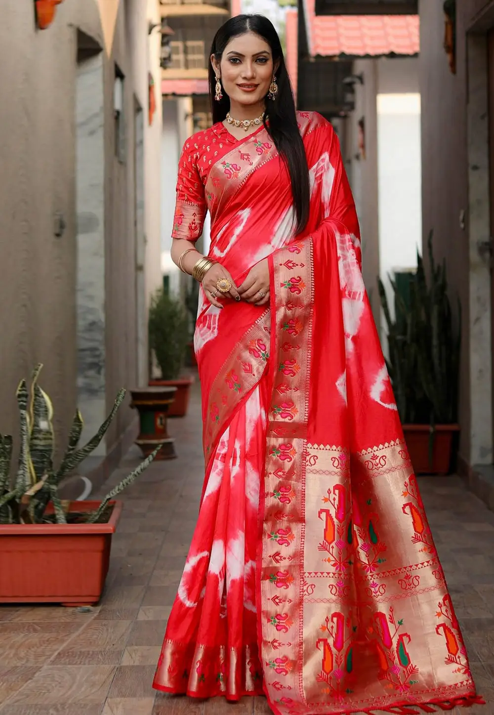 Red Silk Paithani Saree 295688