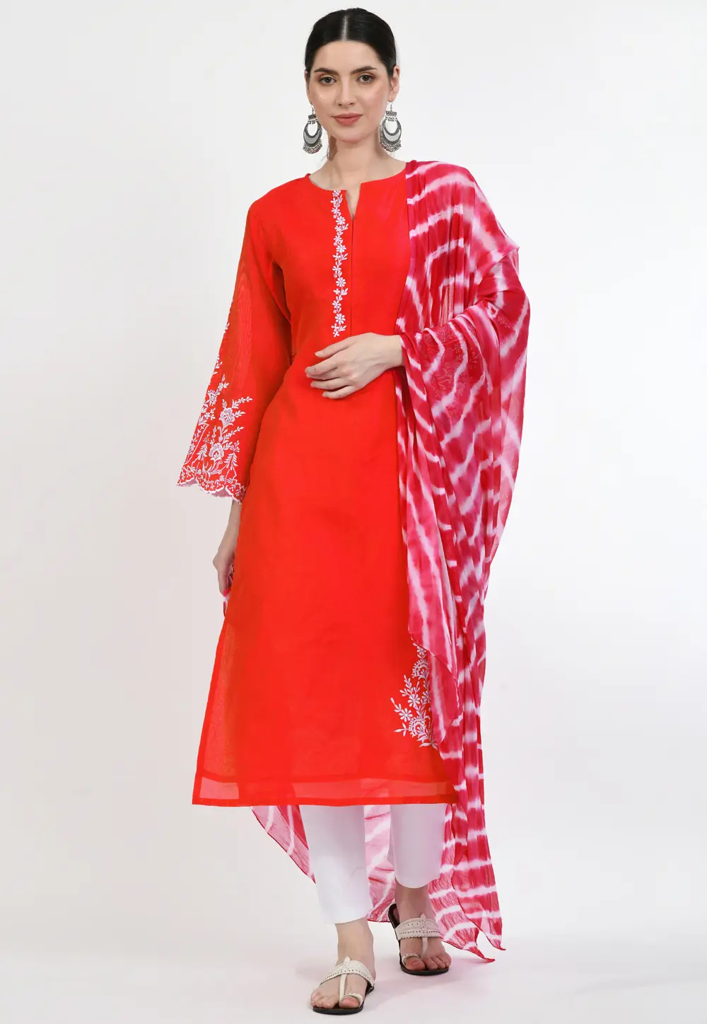 Red Silk Readymade Pakistani Suit 299408