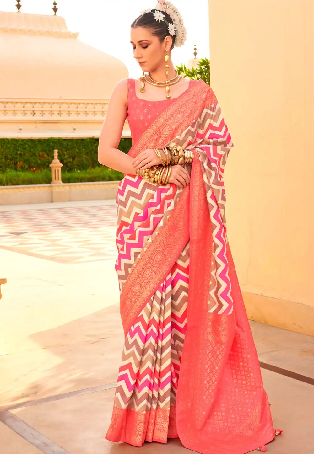 Red Silk Saree With Blouse 291361