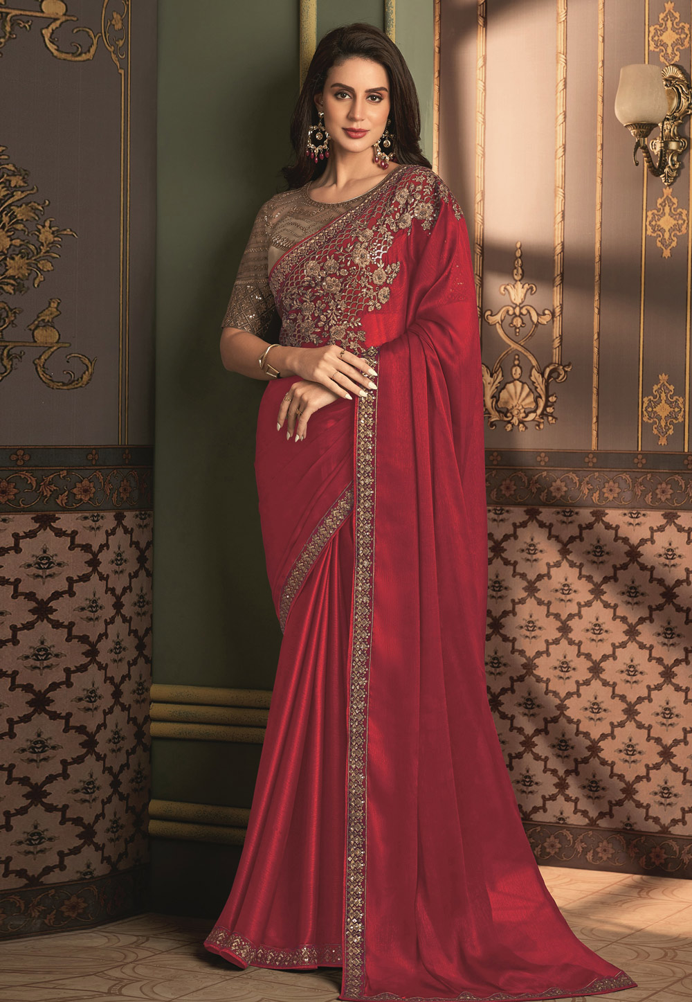 Red Silk Saree With Blouse 283026
