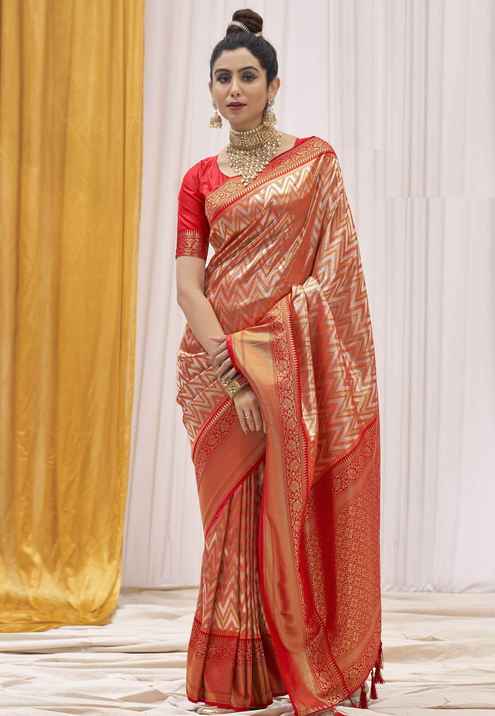 Red Silk Saree With Blouse 286821