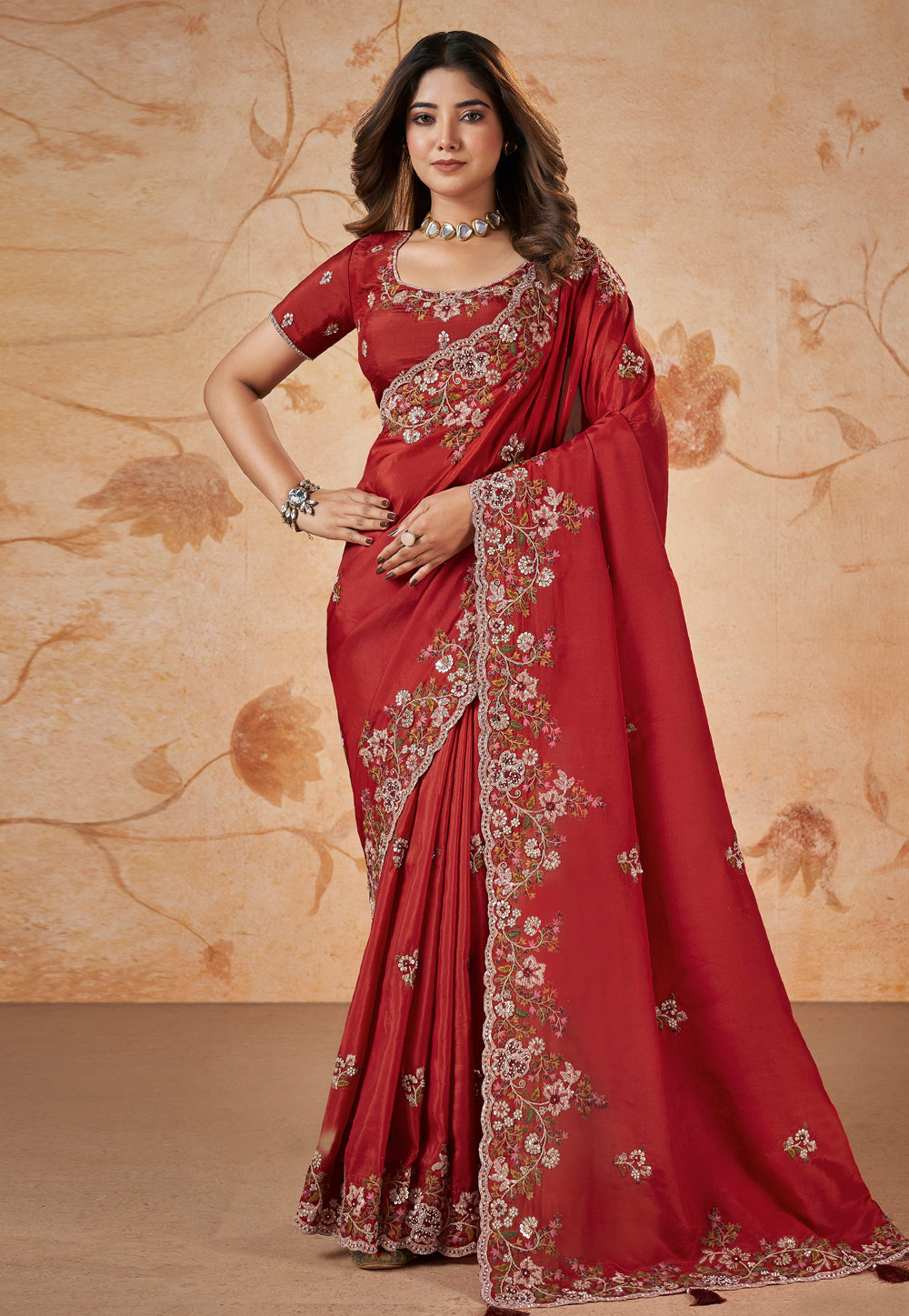 Red Silk Saree With Blouse 282875