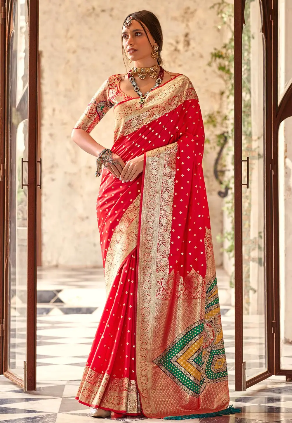 Red Silk Saree With Blouse 297208