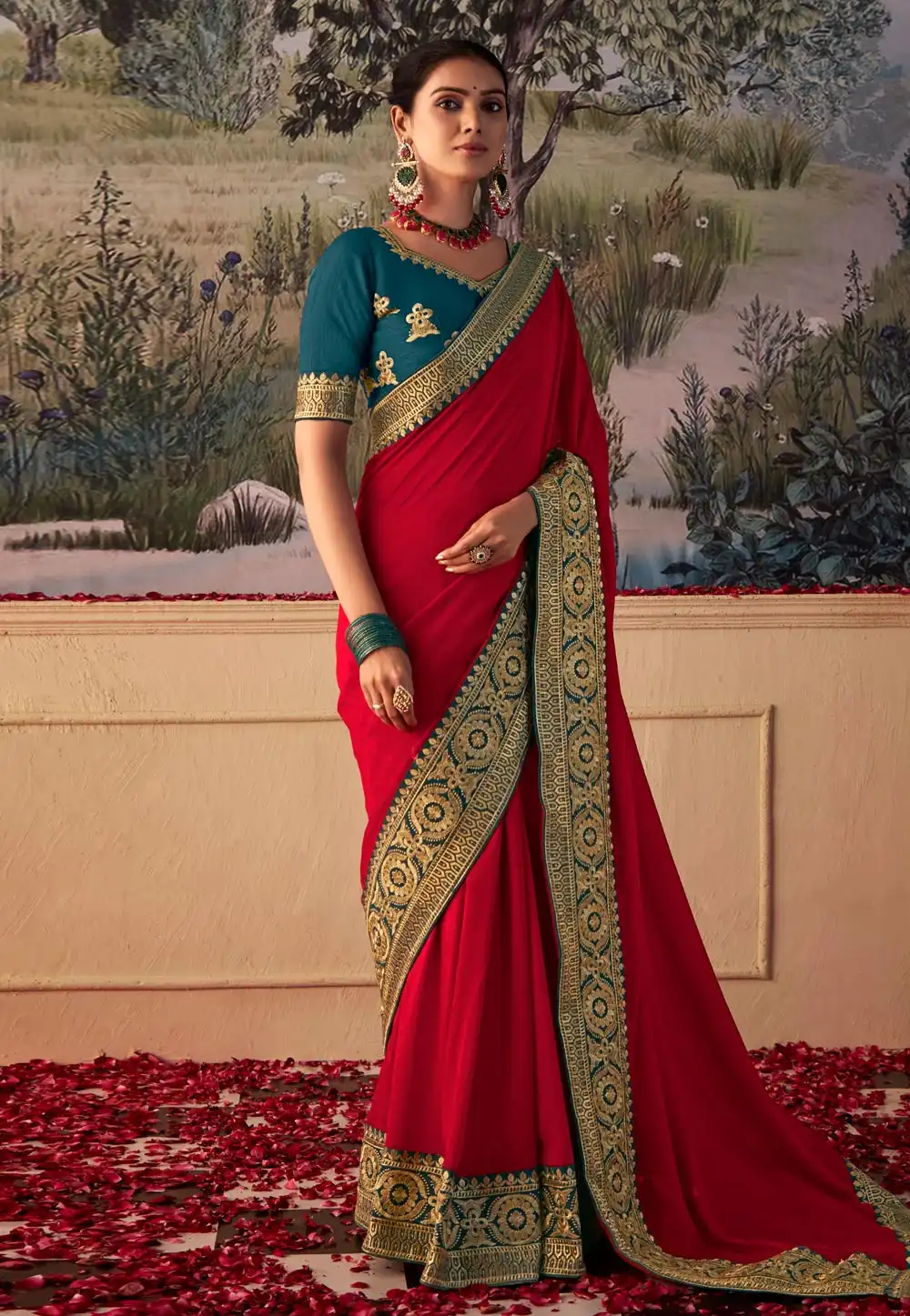 Red Silk Saree With Blouse 288931