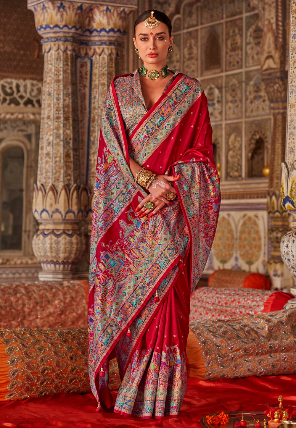 Red Silk Saree With Blouse 309351