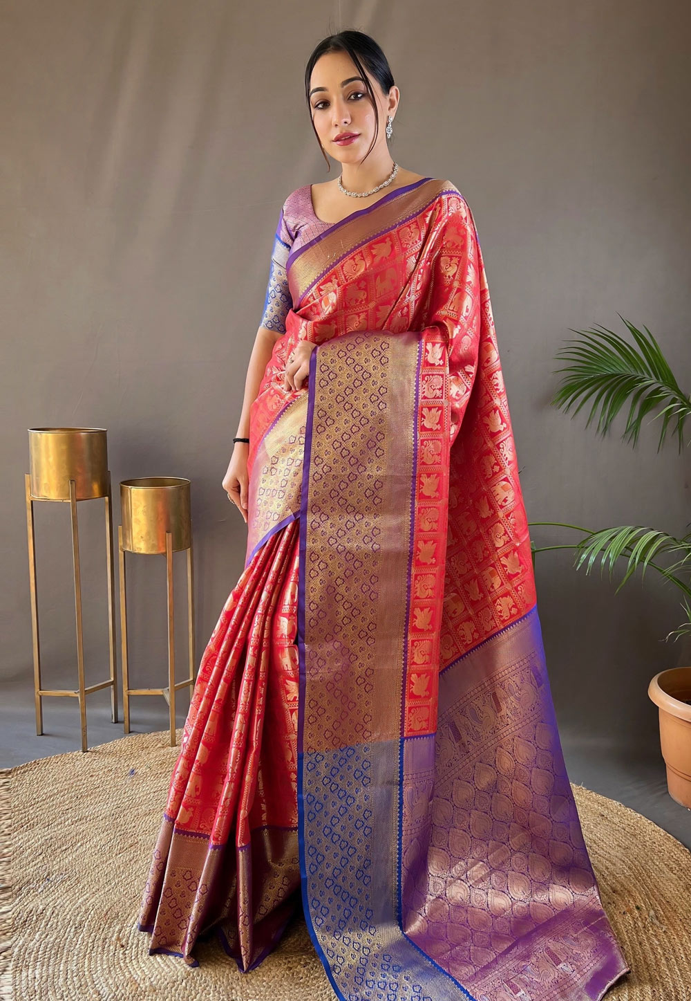 Red Silk Saree With Blouse 287420