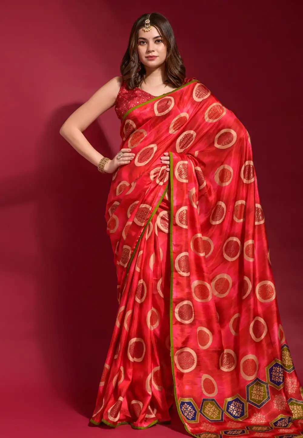 Red Silk Saree With Blouse 291448