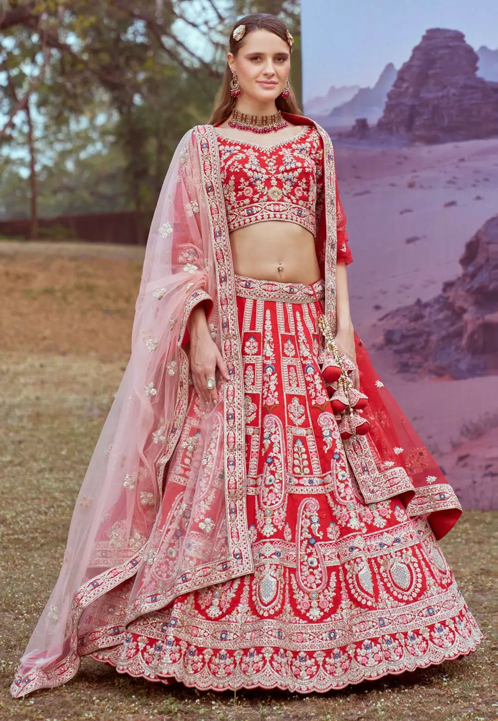 Red Silk Wedding Lehenga Choli 299132