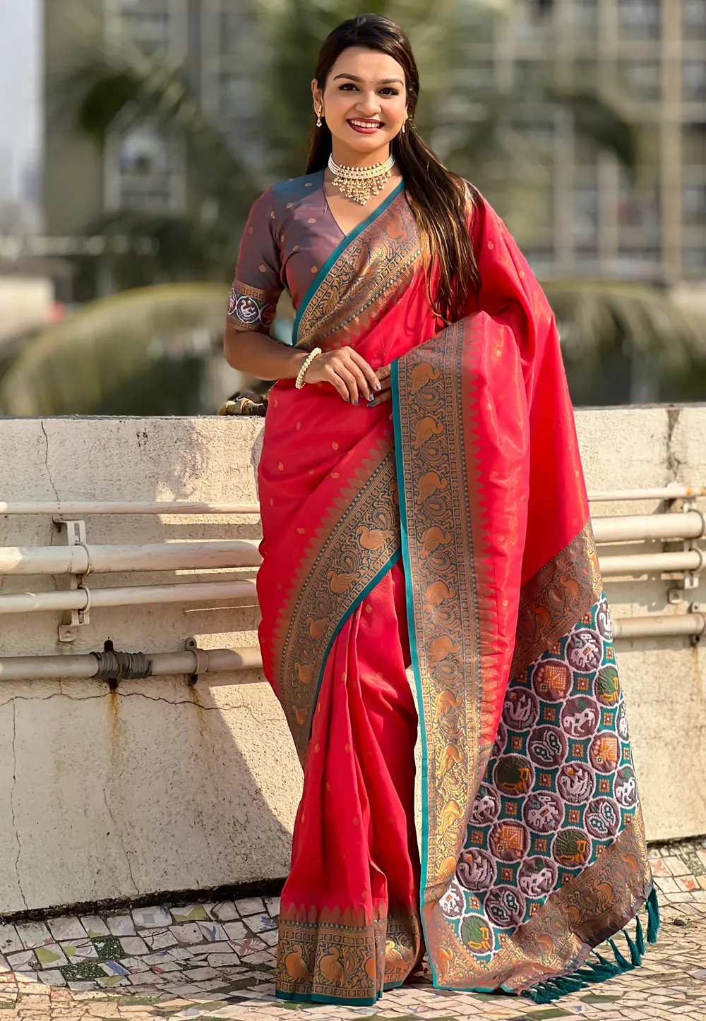 Red Tissue Paithani Saree 302795