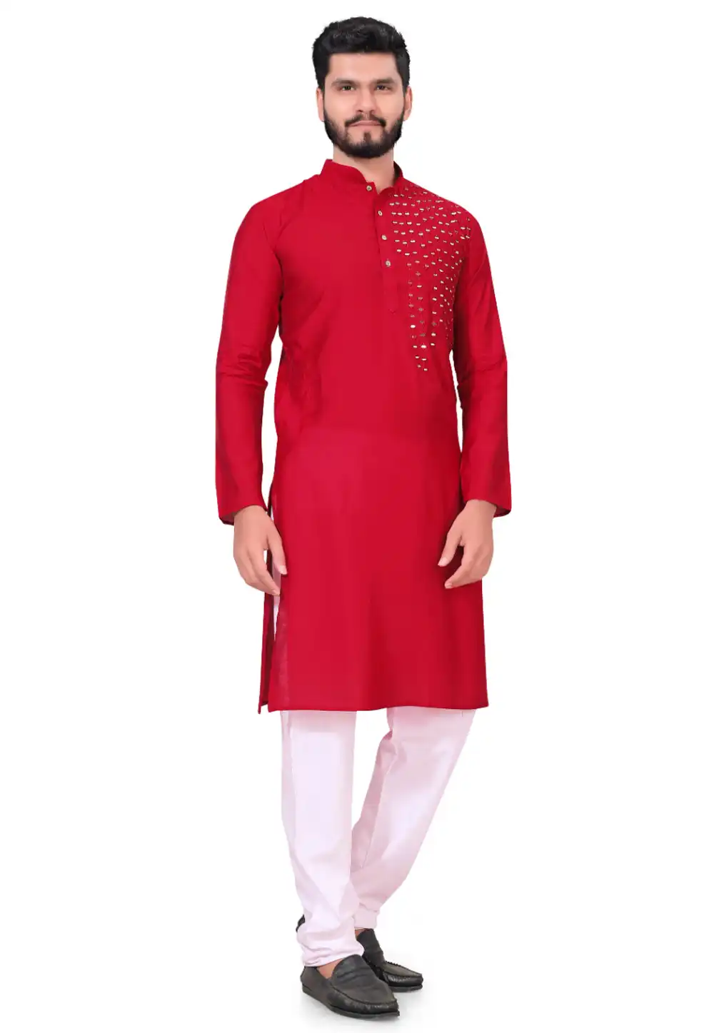 Red Viscose Kurta Pajama 290116