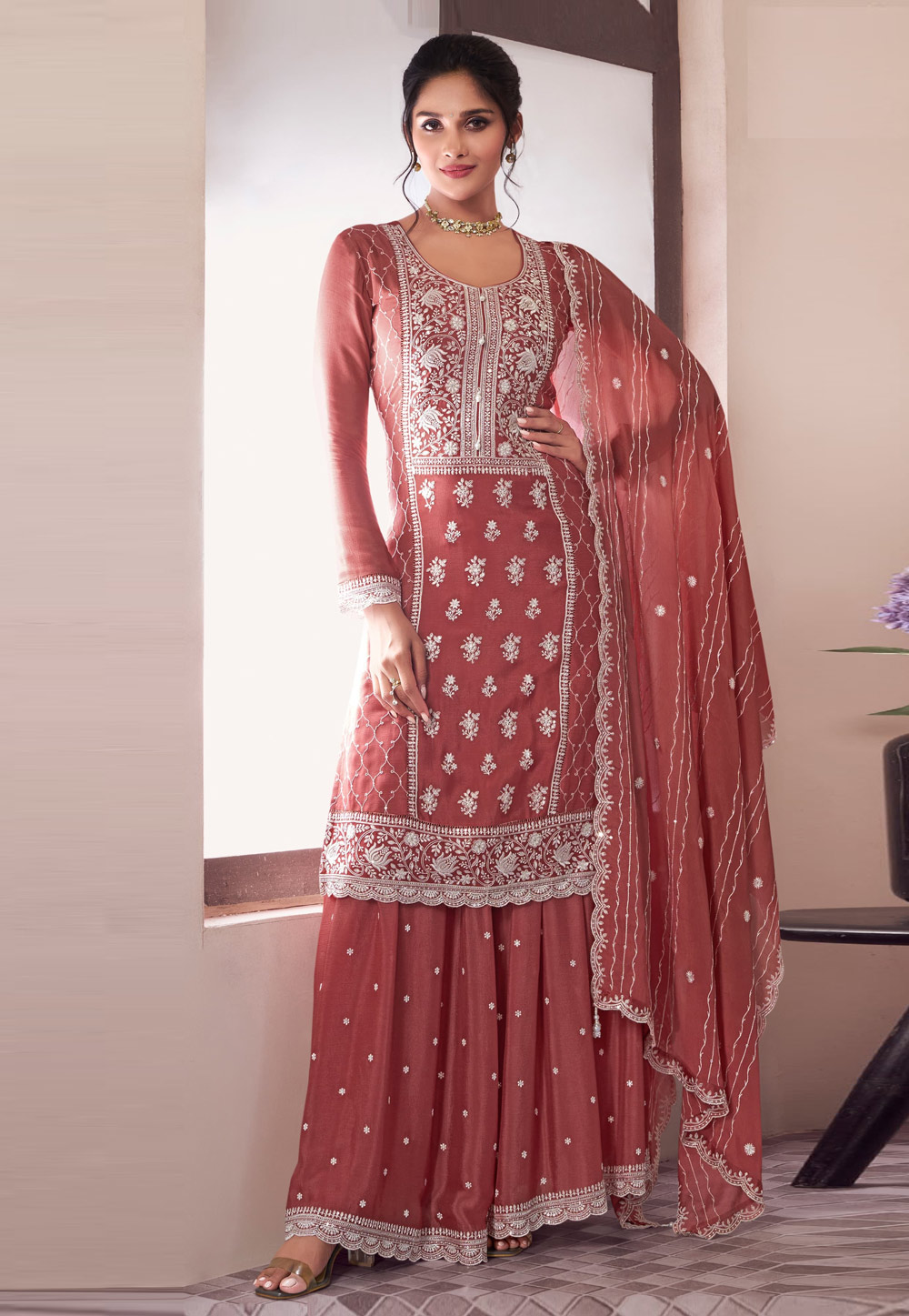 Rust Chinon Sharara Suit 309735
