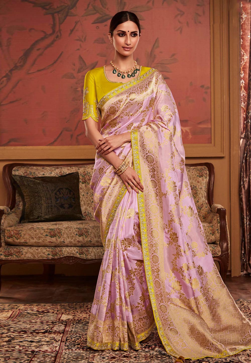 Pink Silk Saree With Blouse 270409