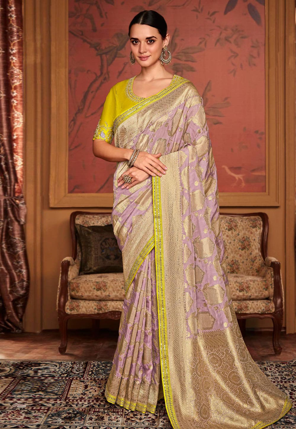 Light Pink Silk Saree With Blouse 270411