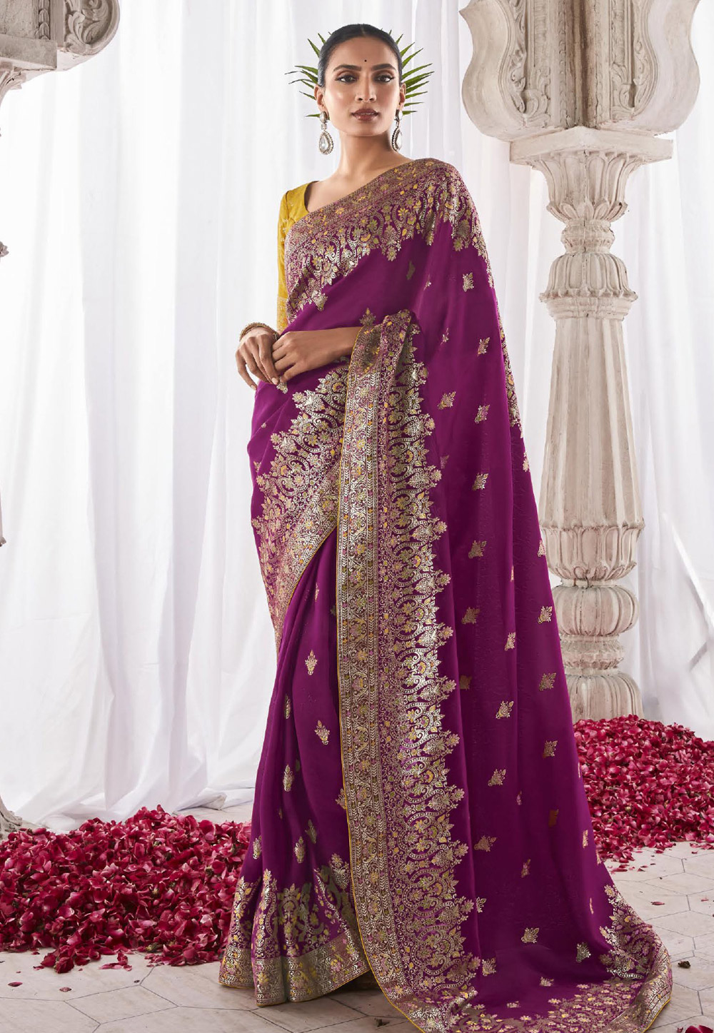 Purple Silk Saree With Blouse 275919