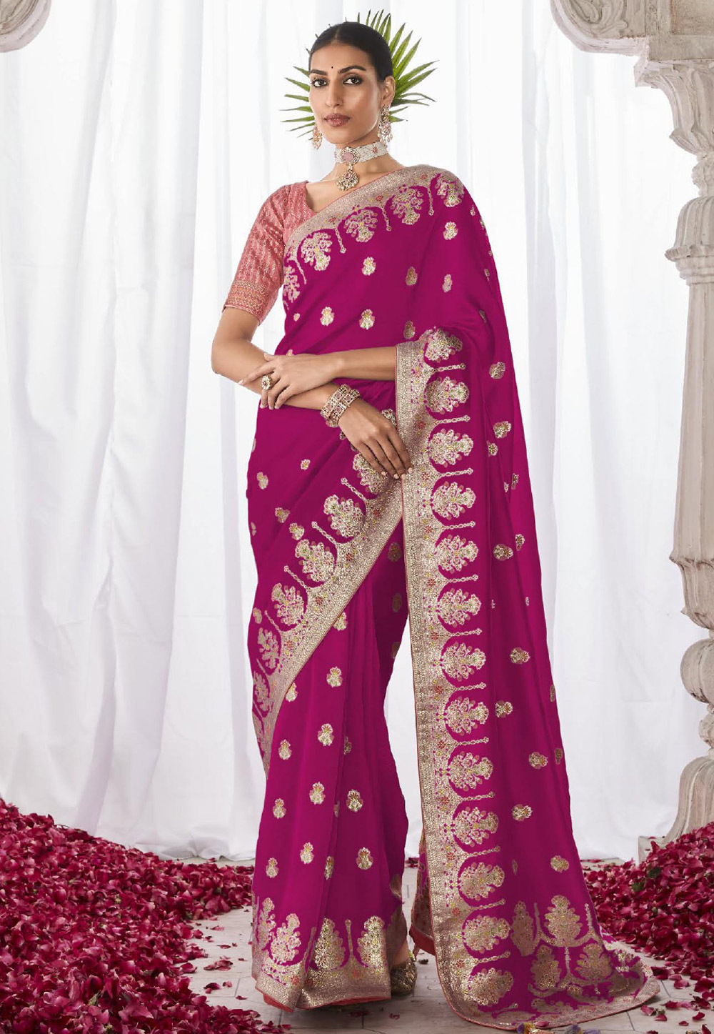 Pink Silk Saree With Blouse 275923