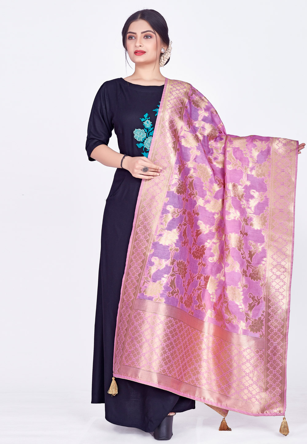 Lavender Chanderi Dupatta 264498