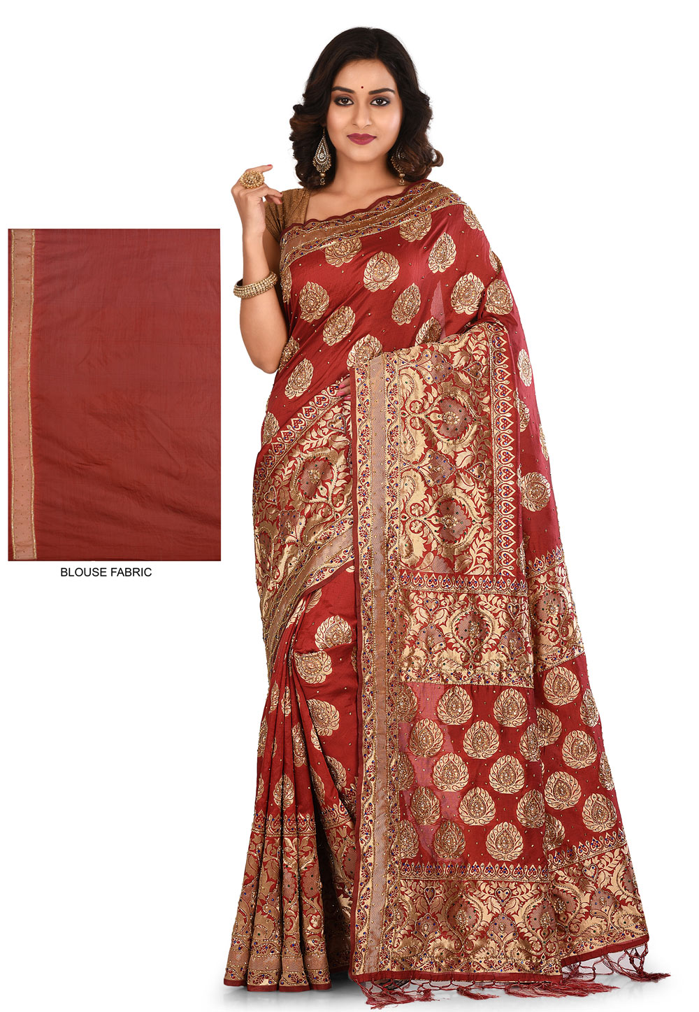 Maroon Kanjivaram Silk Saree With Blouse 180175