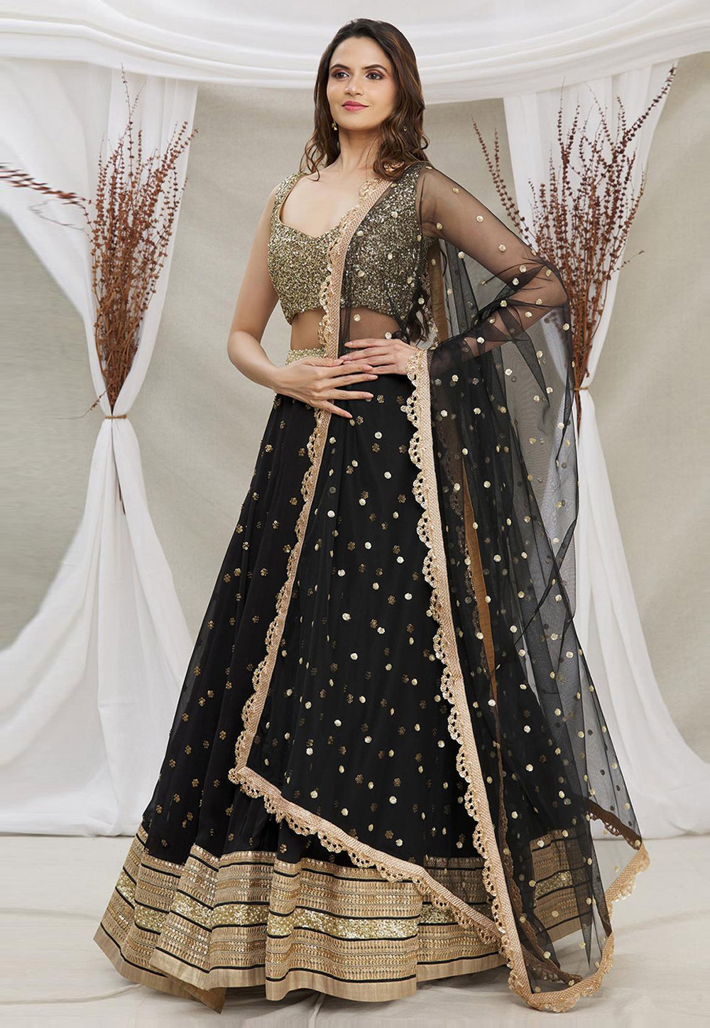 Black Lehengas - Buy Black Lehenga Choli Sets @ Low Prices USA, UK