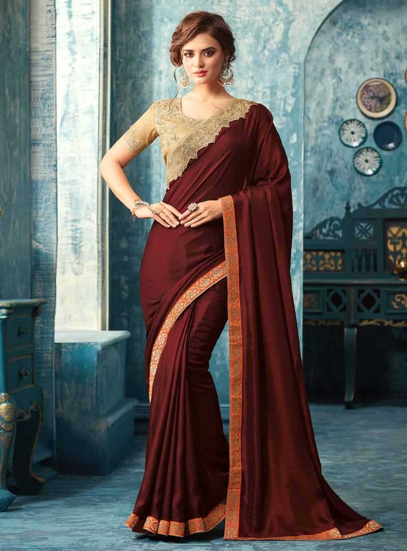 Brown Silk Saree With Heavy Blouse 126904