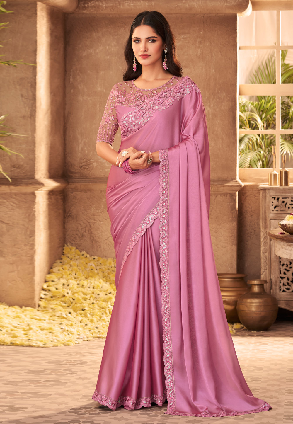 Pink Silk Festival Wear Saree 240282