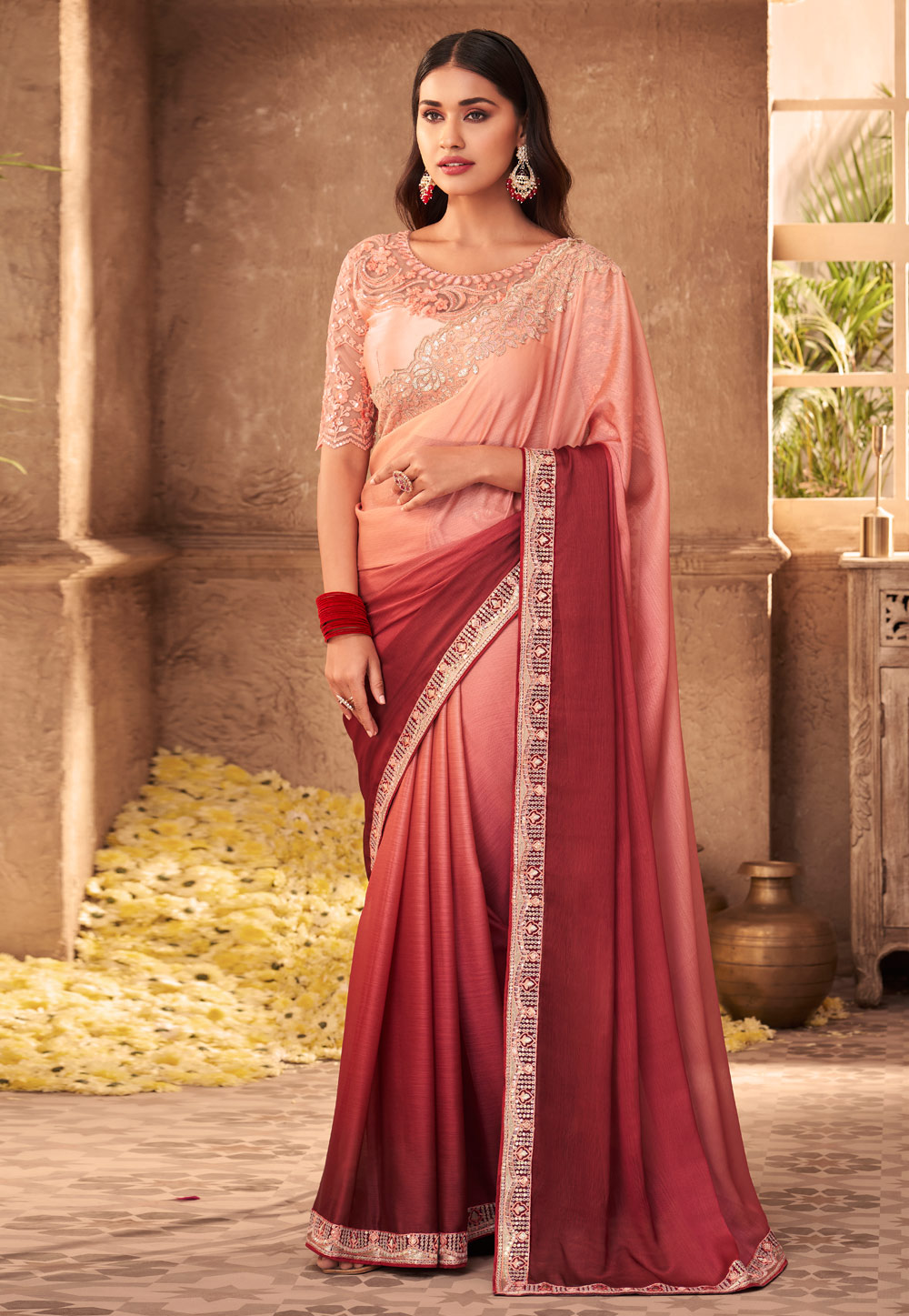 Pink Silk Saree With Blouse 240289