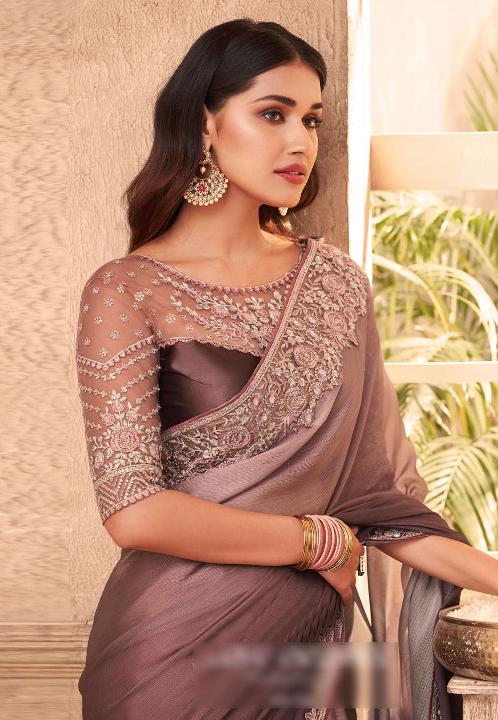 SW 91208032022 Brown Silk Festival Wear Saree 1