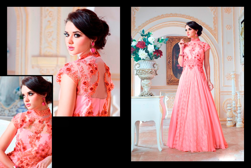 Pink Pure Georgette Designer Gown 55733