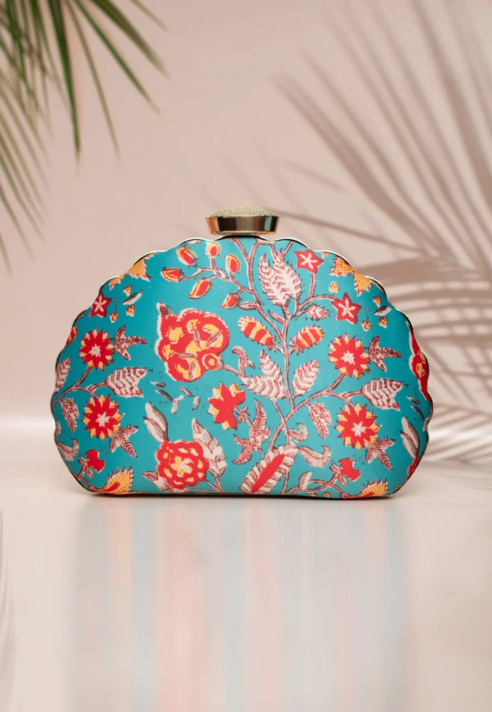 Sea Green Art Silk Clutch 298002