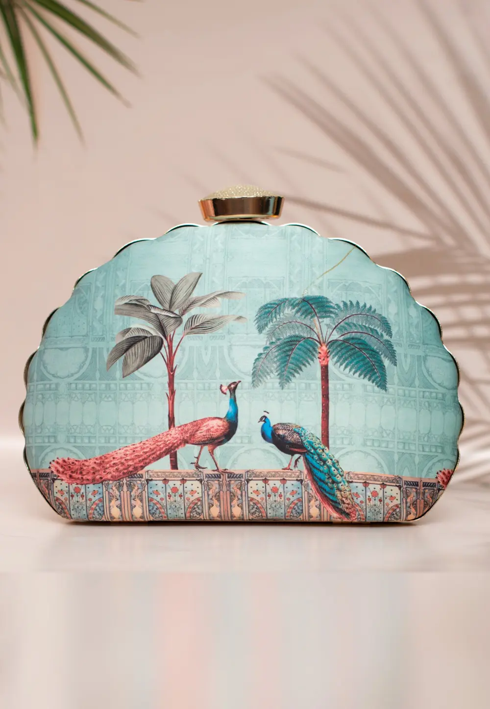 Sea Green Art Silk Clutch 298017