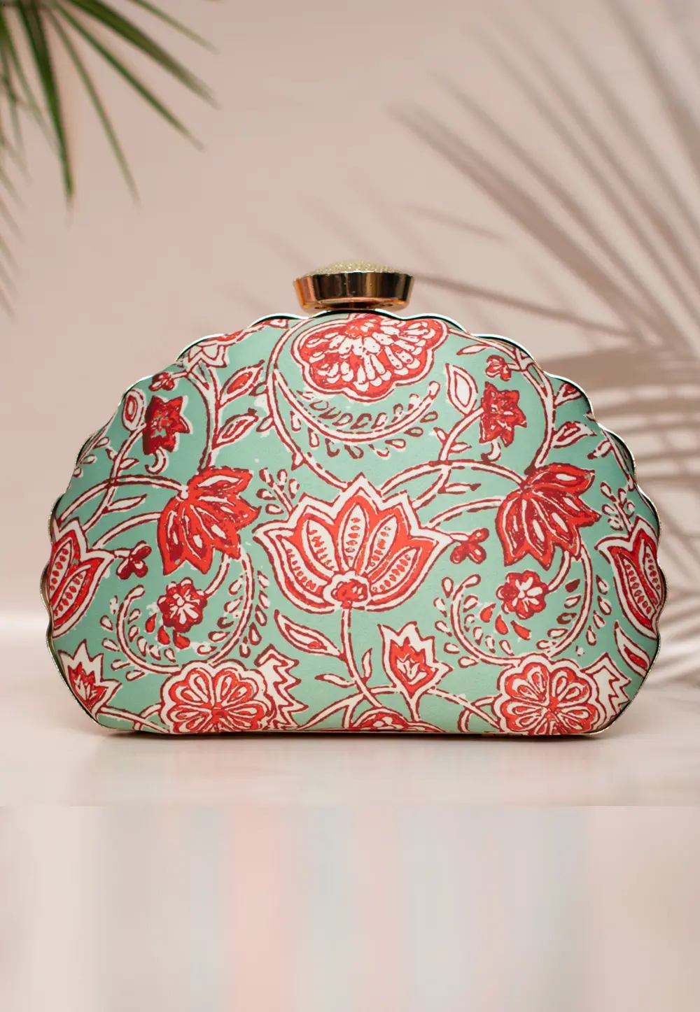 Sea Green Art Silk Clutch 298026