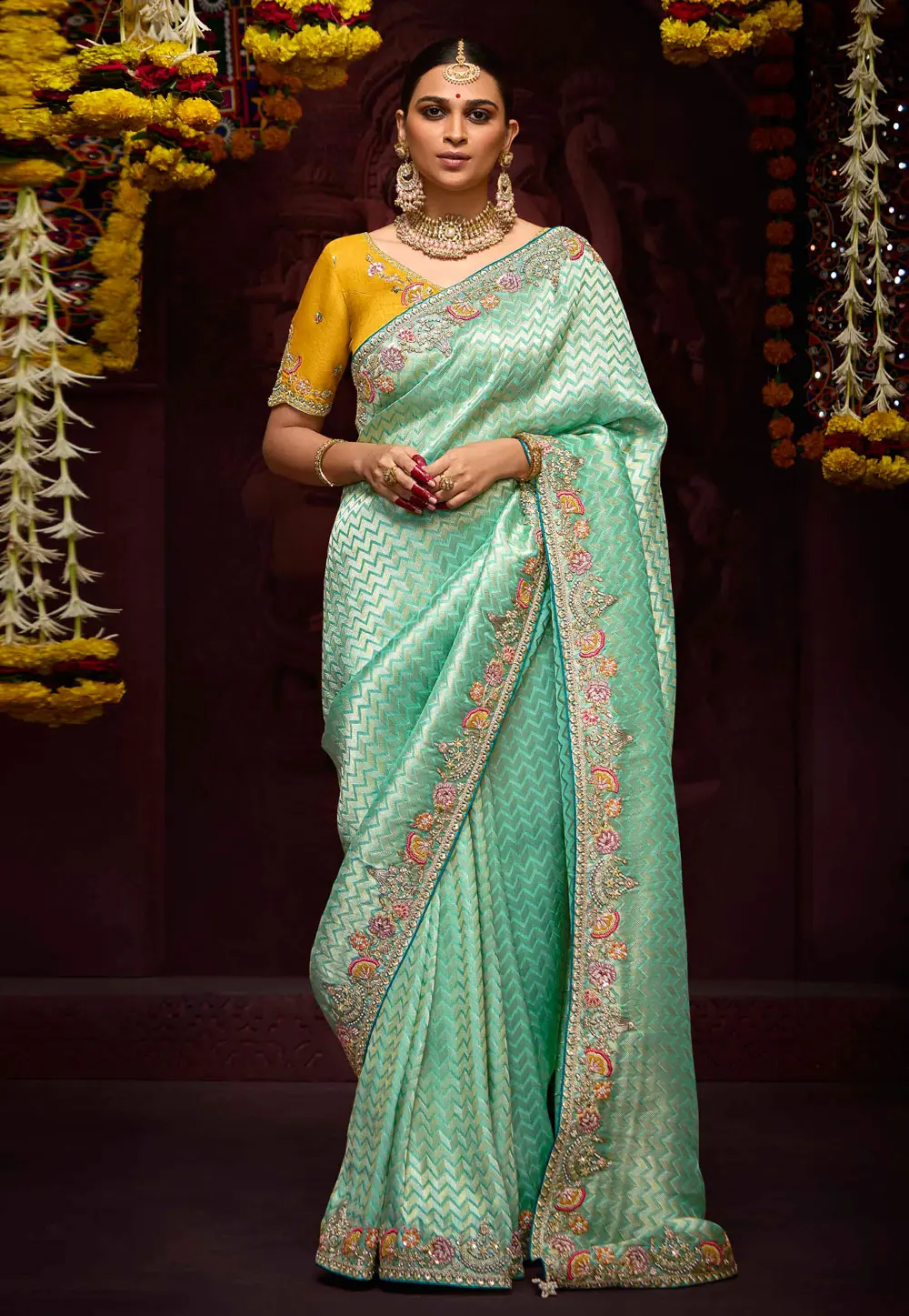 Sea Green Banarasi Saree 297921