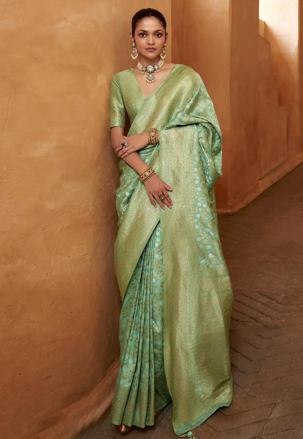 Sea Green Banarasi Silk Saree 298859