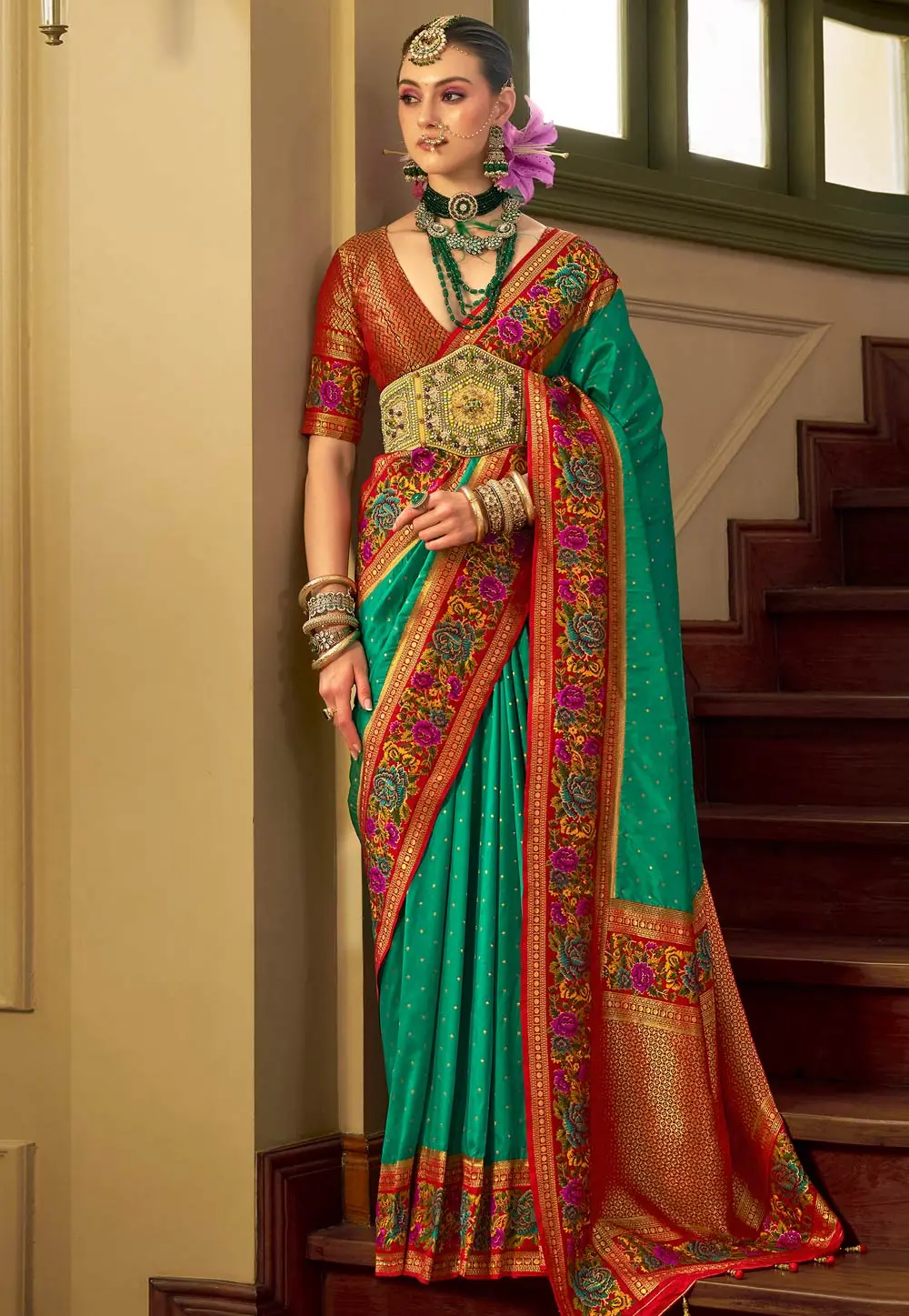 Sea Green Banarasi Silk Saree 301947