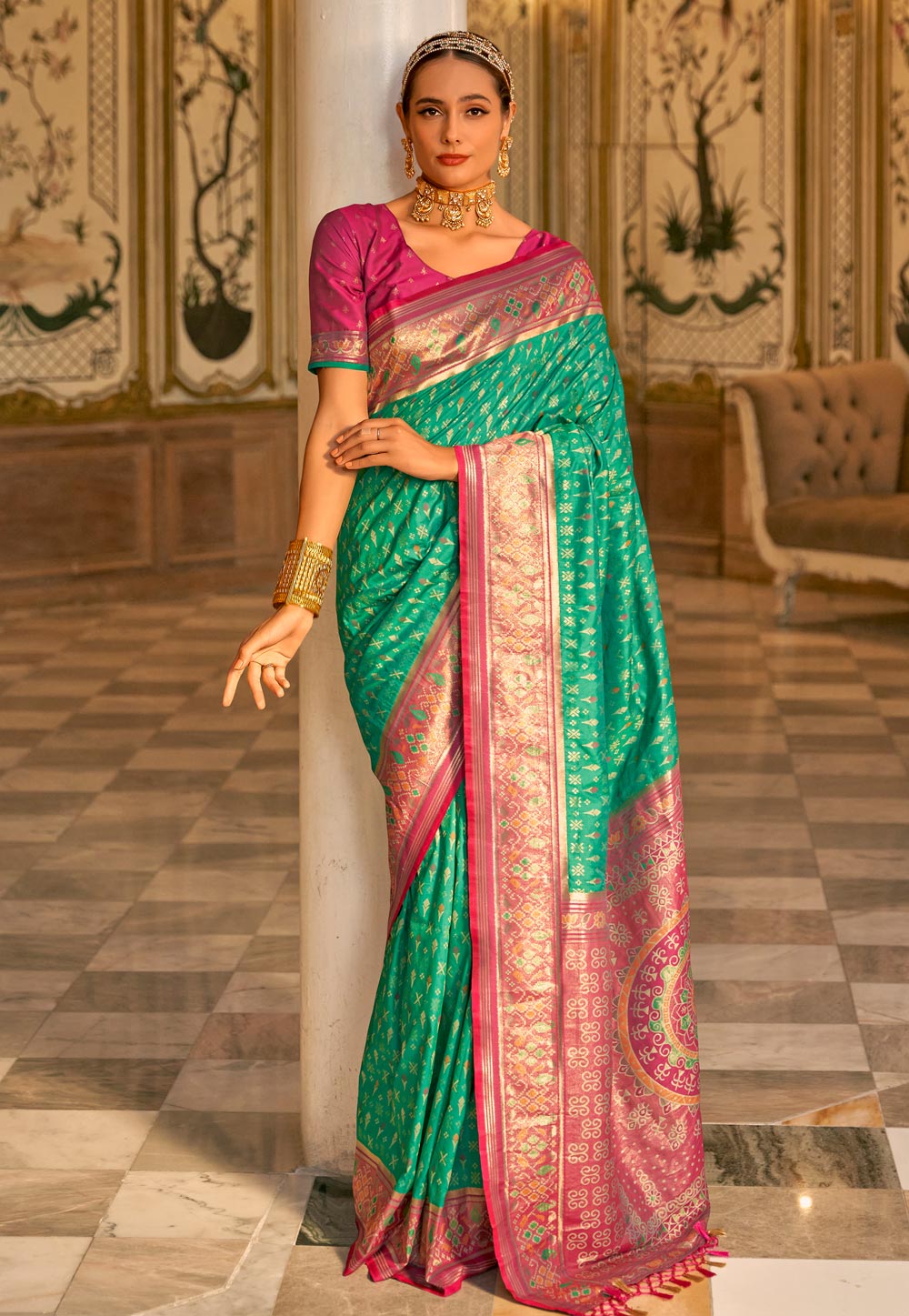 Sea Green Banarasi Silk Saree 286607