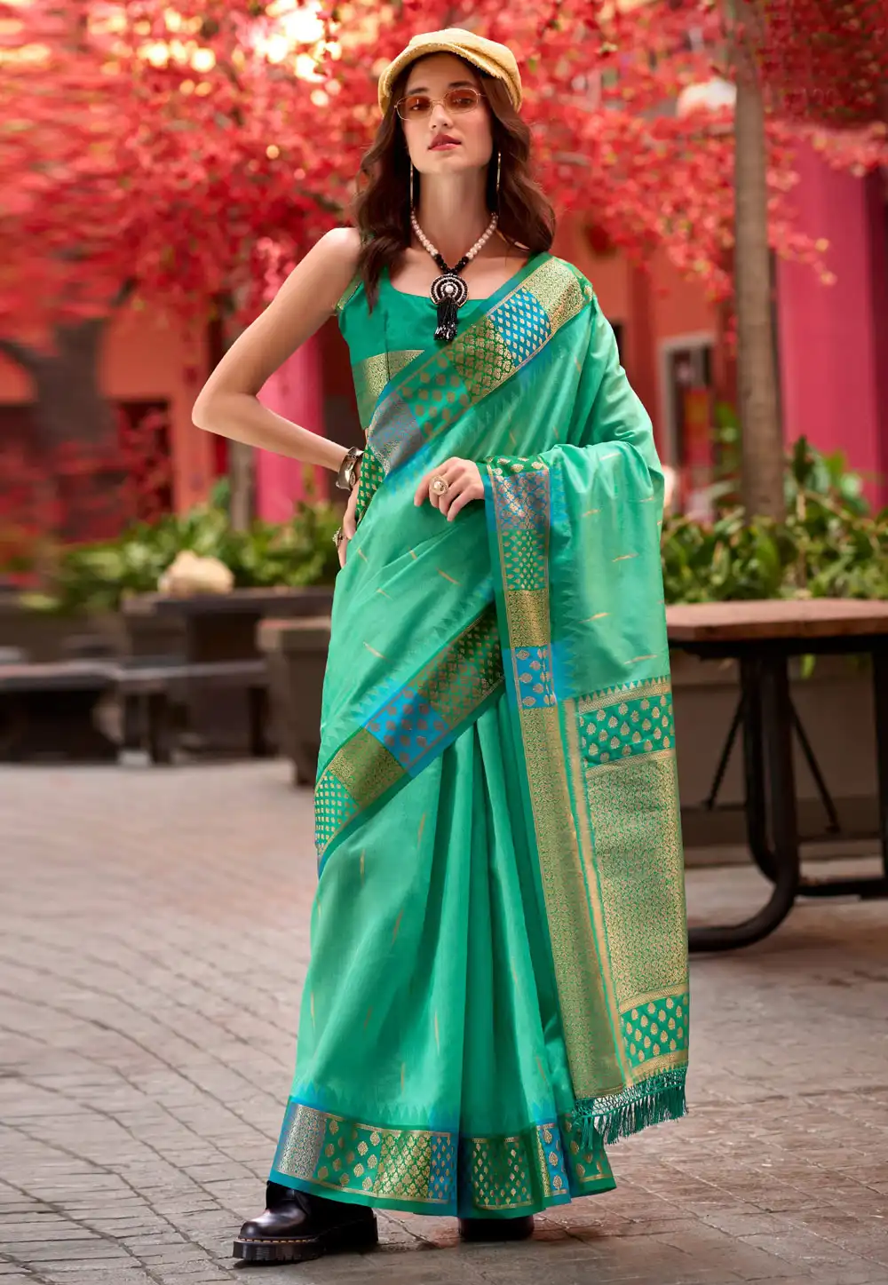 Sea Green Banarasi Silk Saree 293600