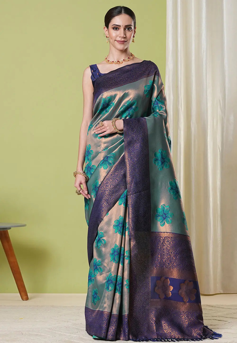 Sea Green Banarasi Silk Saree 302823