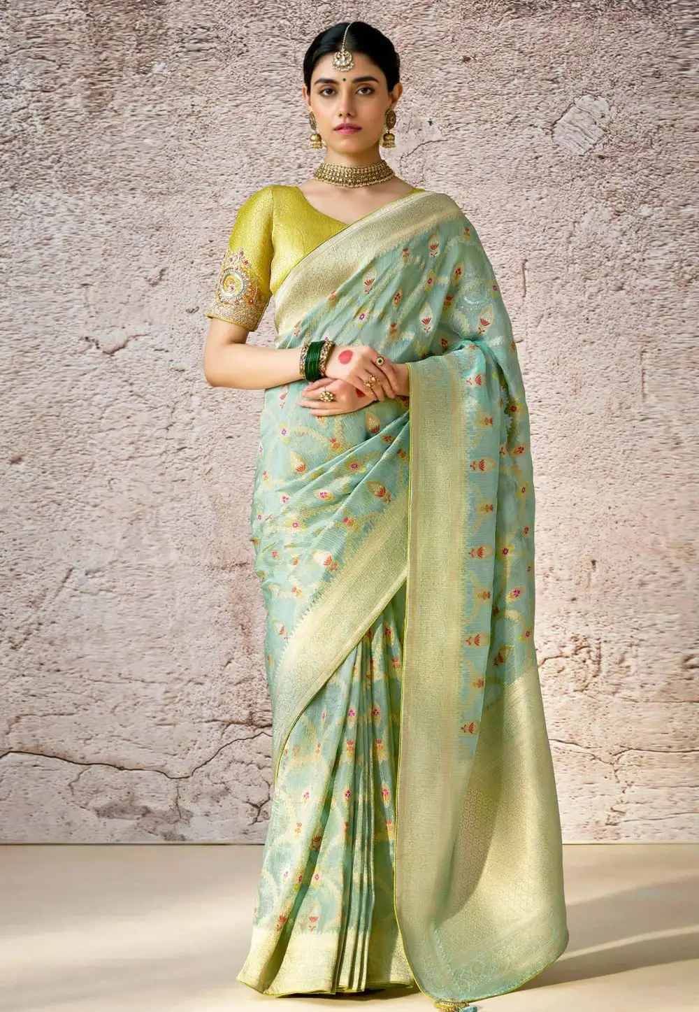 Sea Green Banarasi Silk Saree 295875