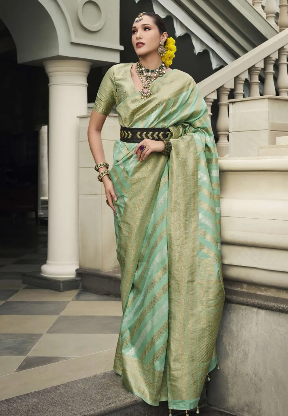 Sea Green Banarasi Silk Saree 299072