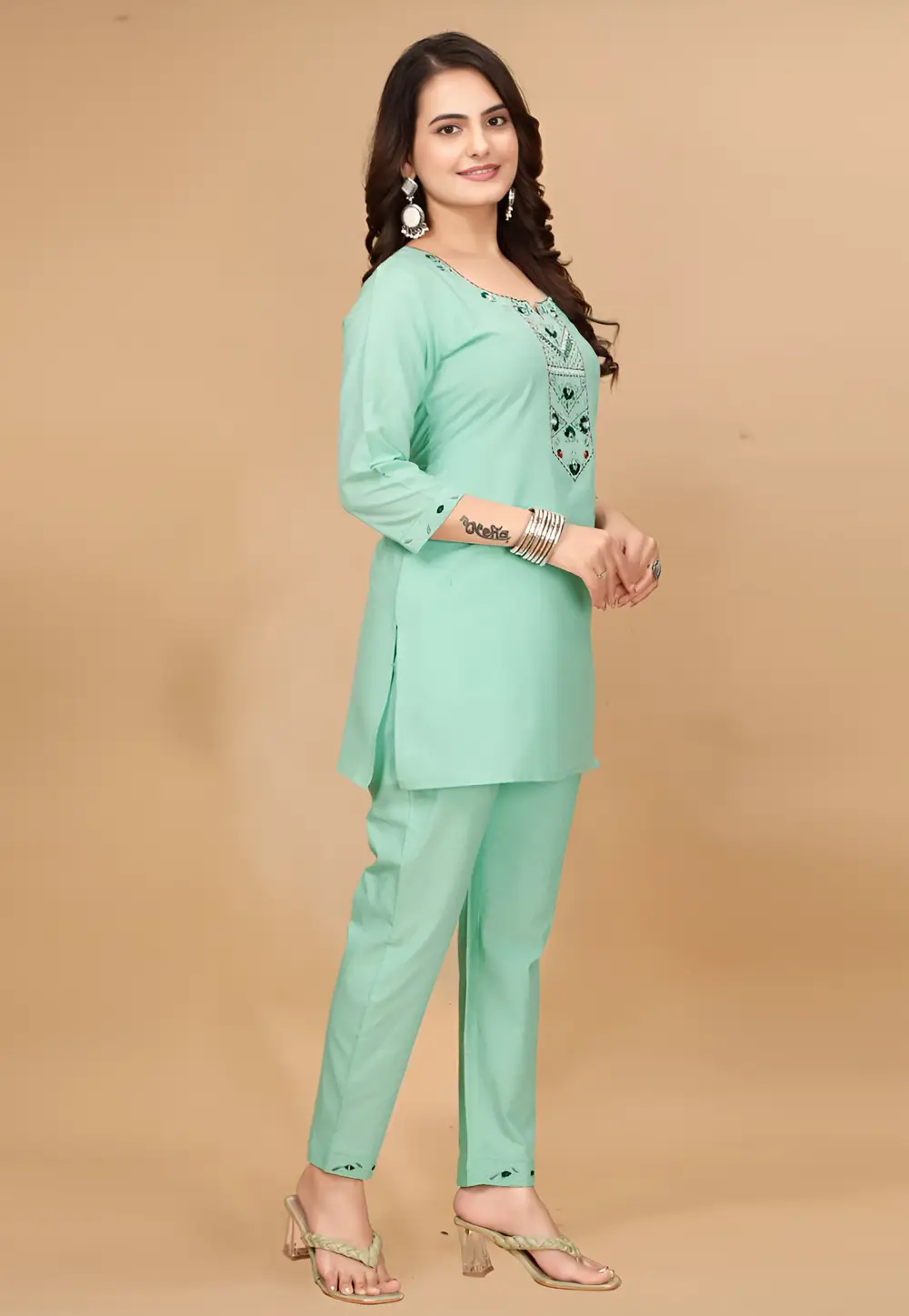 Sea Green Cotton Co-Ords Set 297019