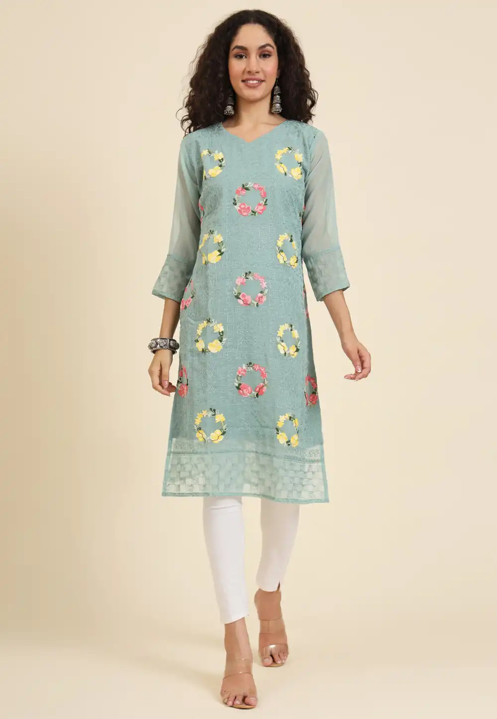 Sea Green Georgette Tunic 293021