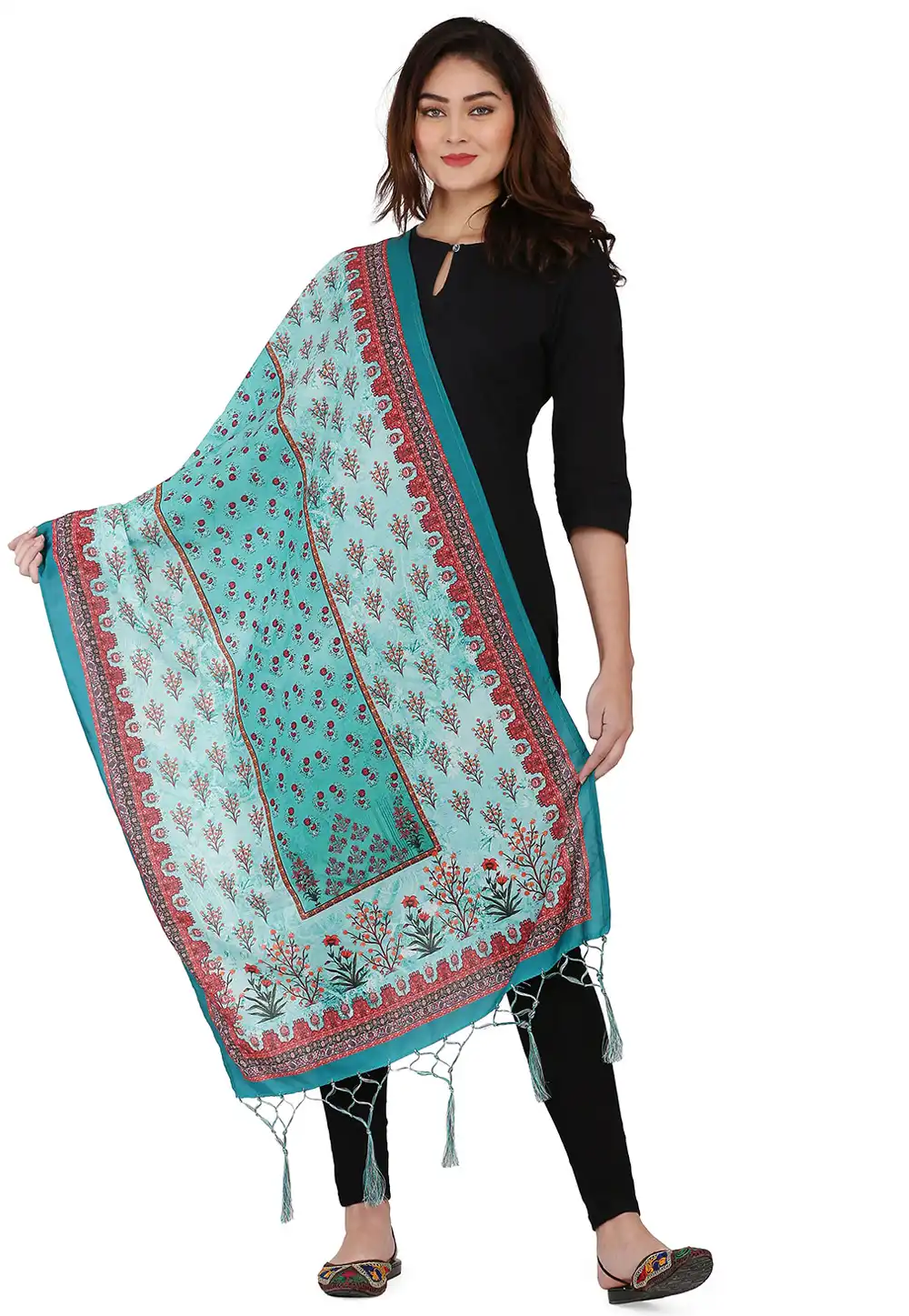 Sea Green Muslin Dupatta 292368