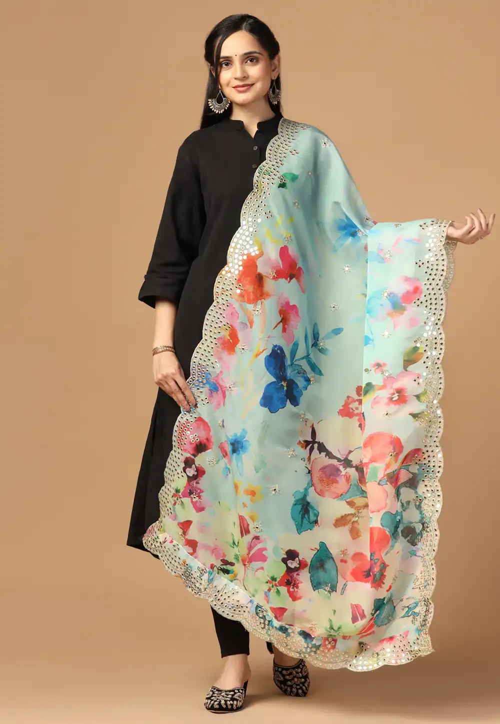 Sea Green Organza Dupatta 292182