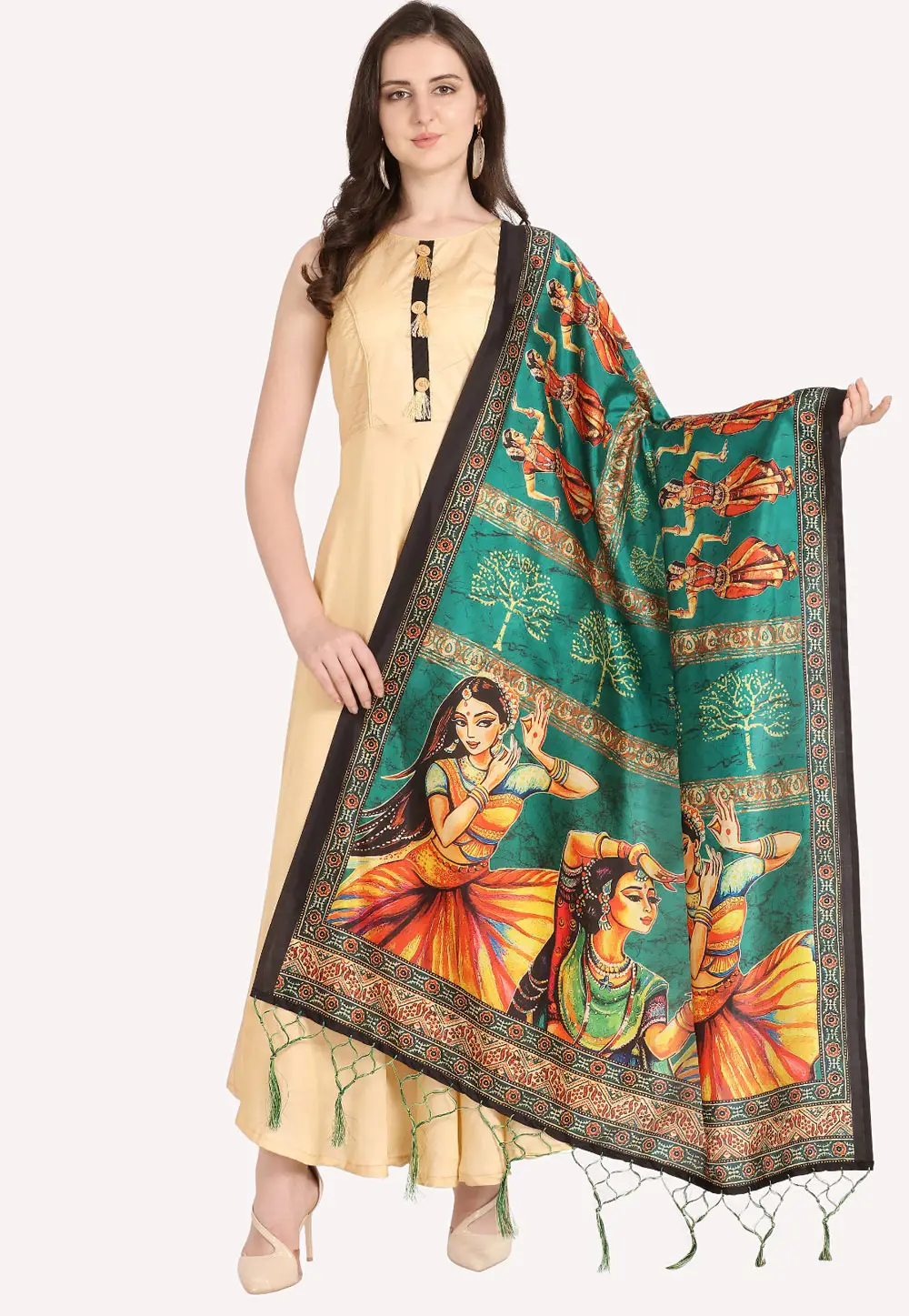 Sea Green Silk Dupatta 296506